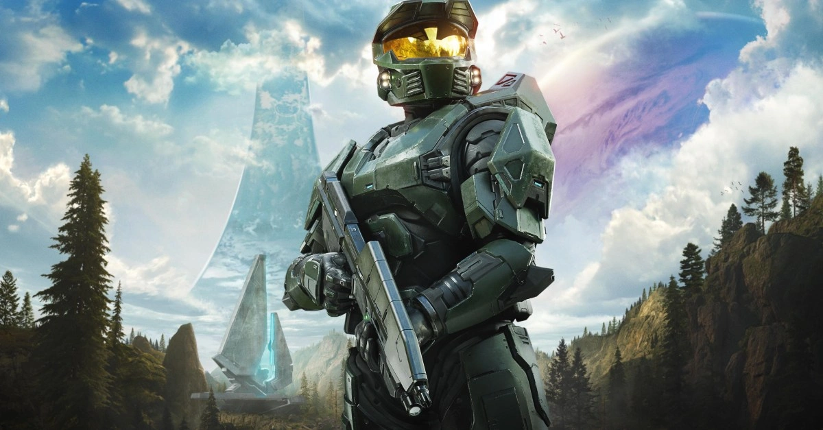 Arte de divulgação relacionada à franquia Halo e aos estúdios Xbox