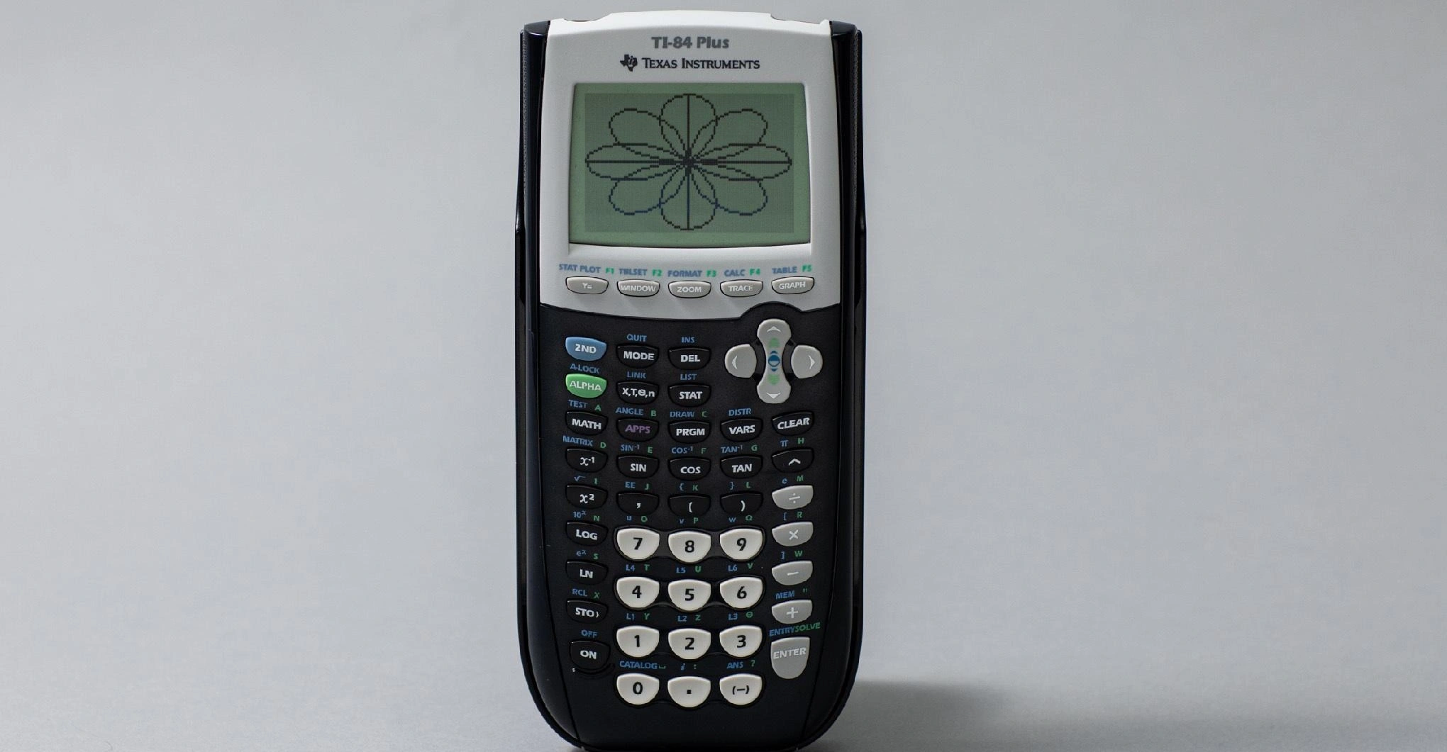 Calculadora gráfica Texas Instruments sobre uma mesa