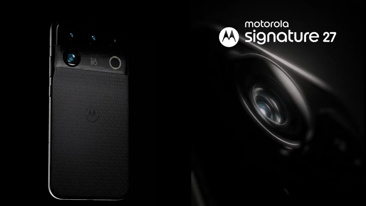 Celular Motorola Signature 27 mostrado de costas com módulo de câmeras