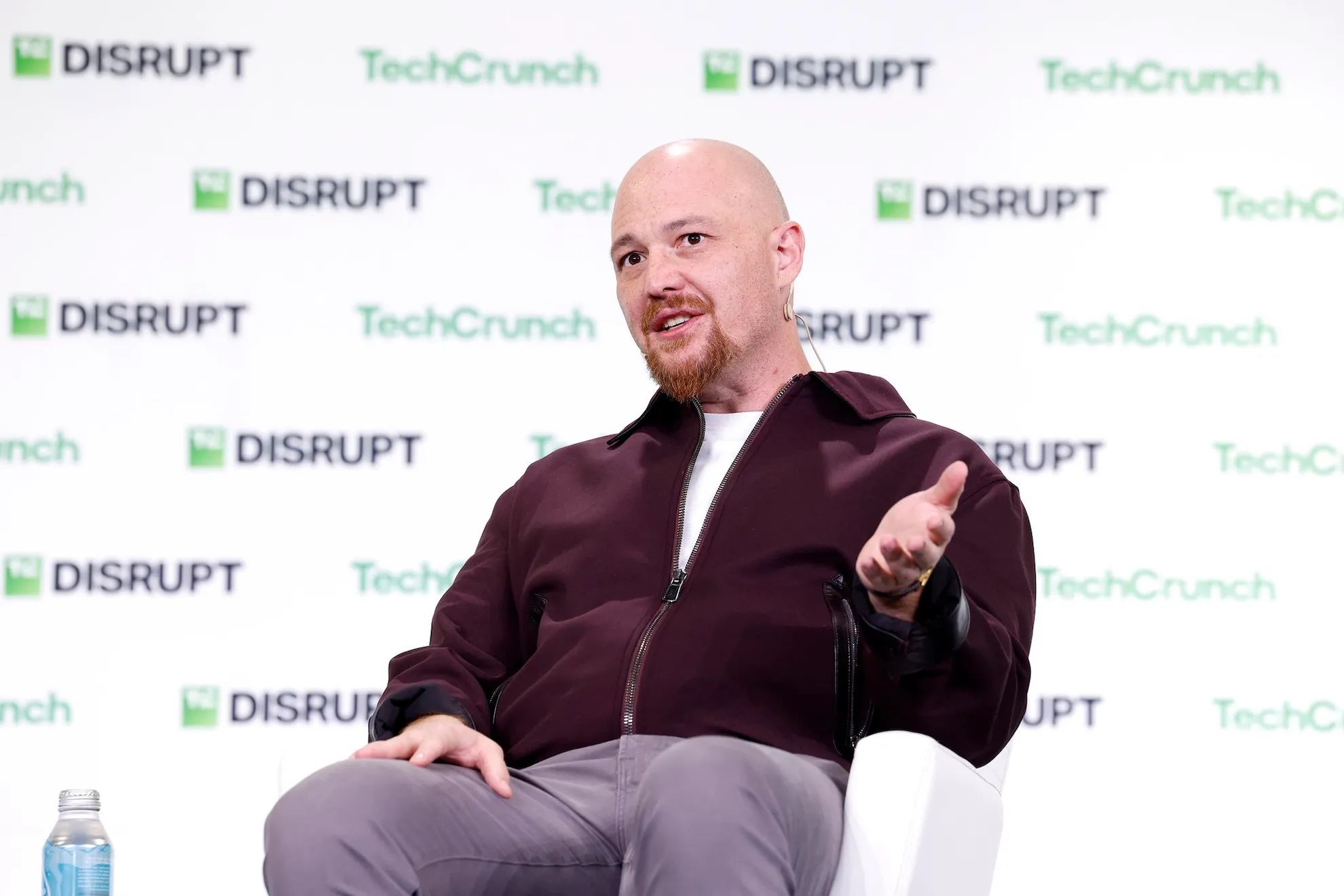 Amjad Masad, CEO da Replit, em um evento de tecnologia